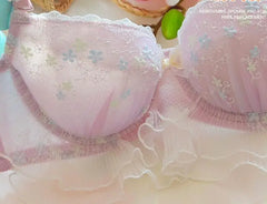 Violet fairy style lingerie high color embroidery Underwear
