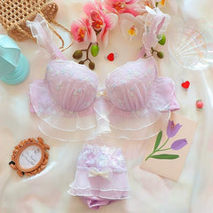 Violet fairy style lingerie high color embroidery Underwear