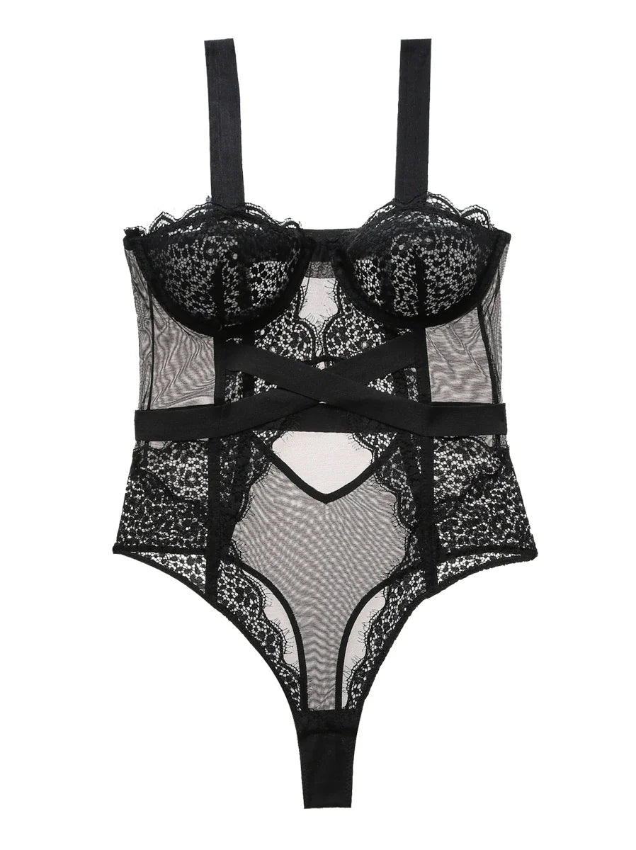 With bra integrated sexy ultra-thin transparent hollow body shaping coat female lace Underwear