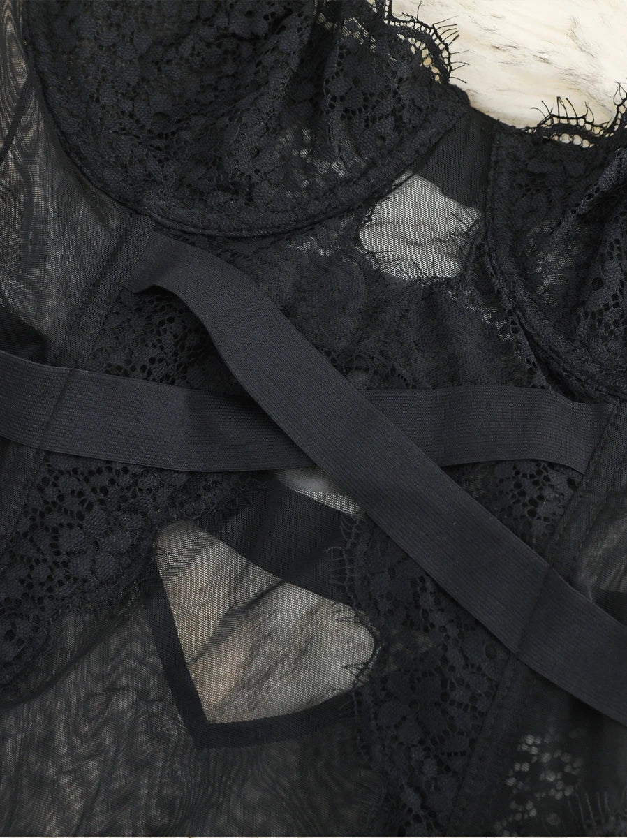 With bra integrated sexy ultra-thin transparent hollow body shaping coat female lace Underwear