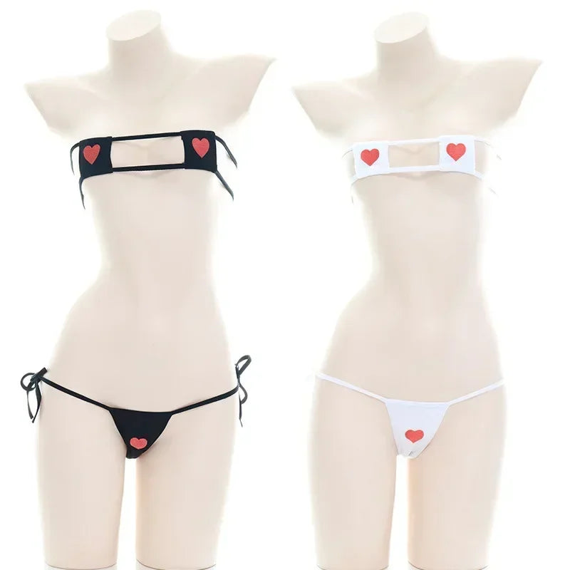 Women Girls Sexy Lingerie Japanese Lolita Kawaii Mini Bikini Set