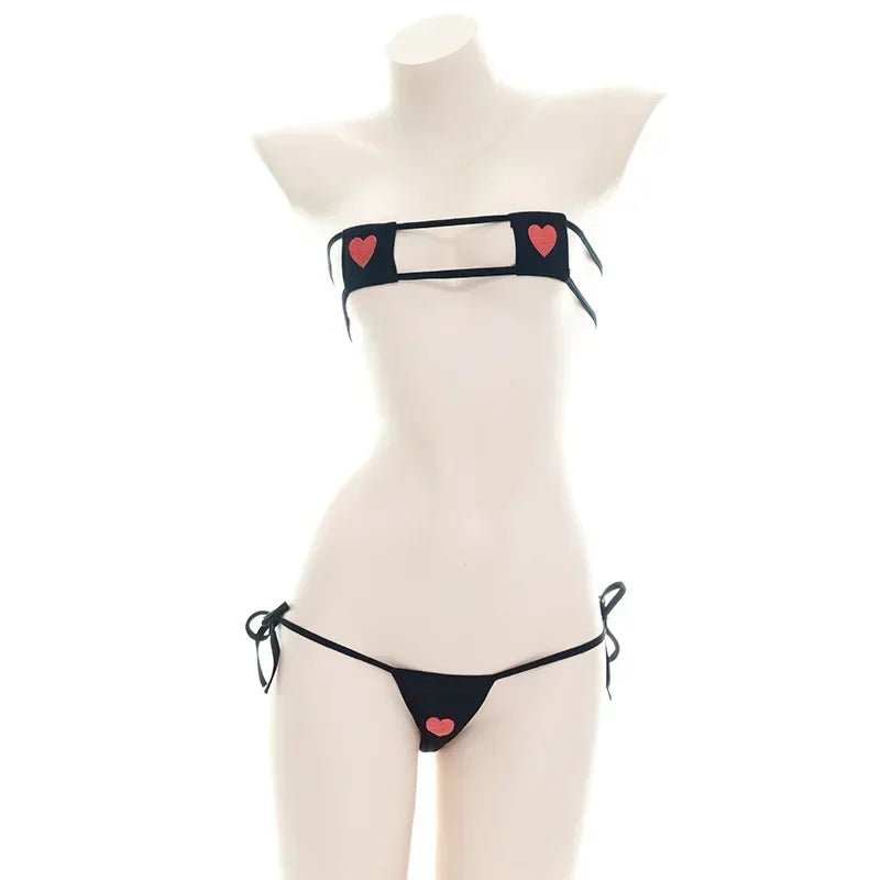 Women Girls Sexy Lingerie Japanese Lolita Kawaii Mini Bikini Set