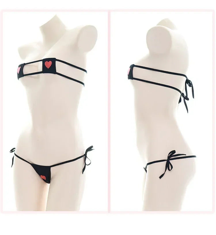 Women Girls Sexy Lingerie Japanese Lolita Kawaii Mini Bikini Set