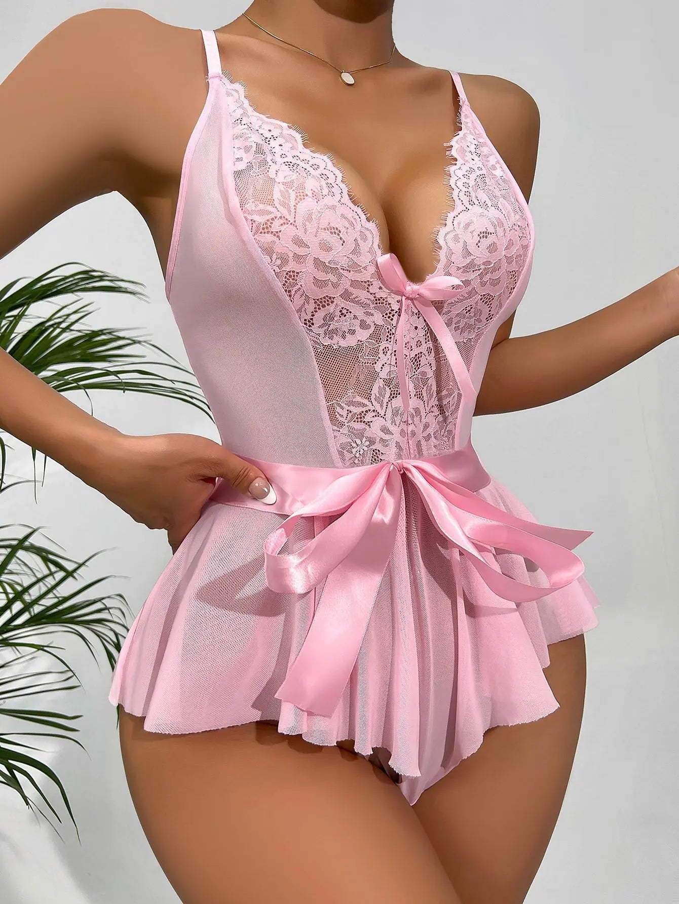 Women Pajamas Sleepwear Lace Pajama Set