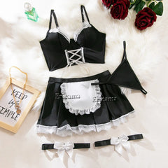 Women Transparent Bra And Panty Garter Underwear