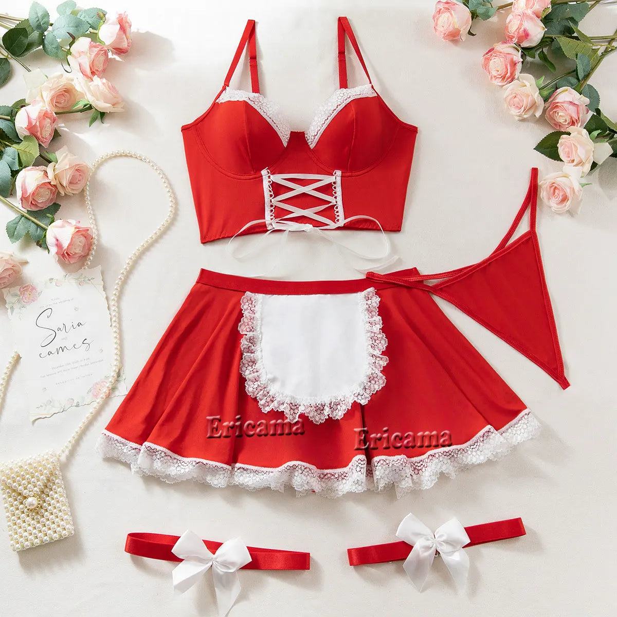Women Transparent Bra And Panty Garter Underwear