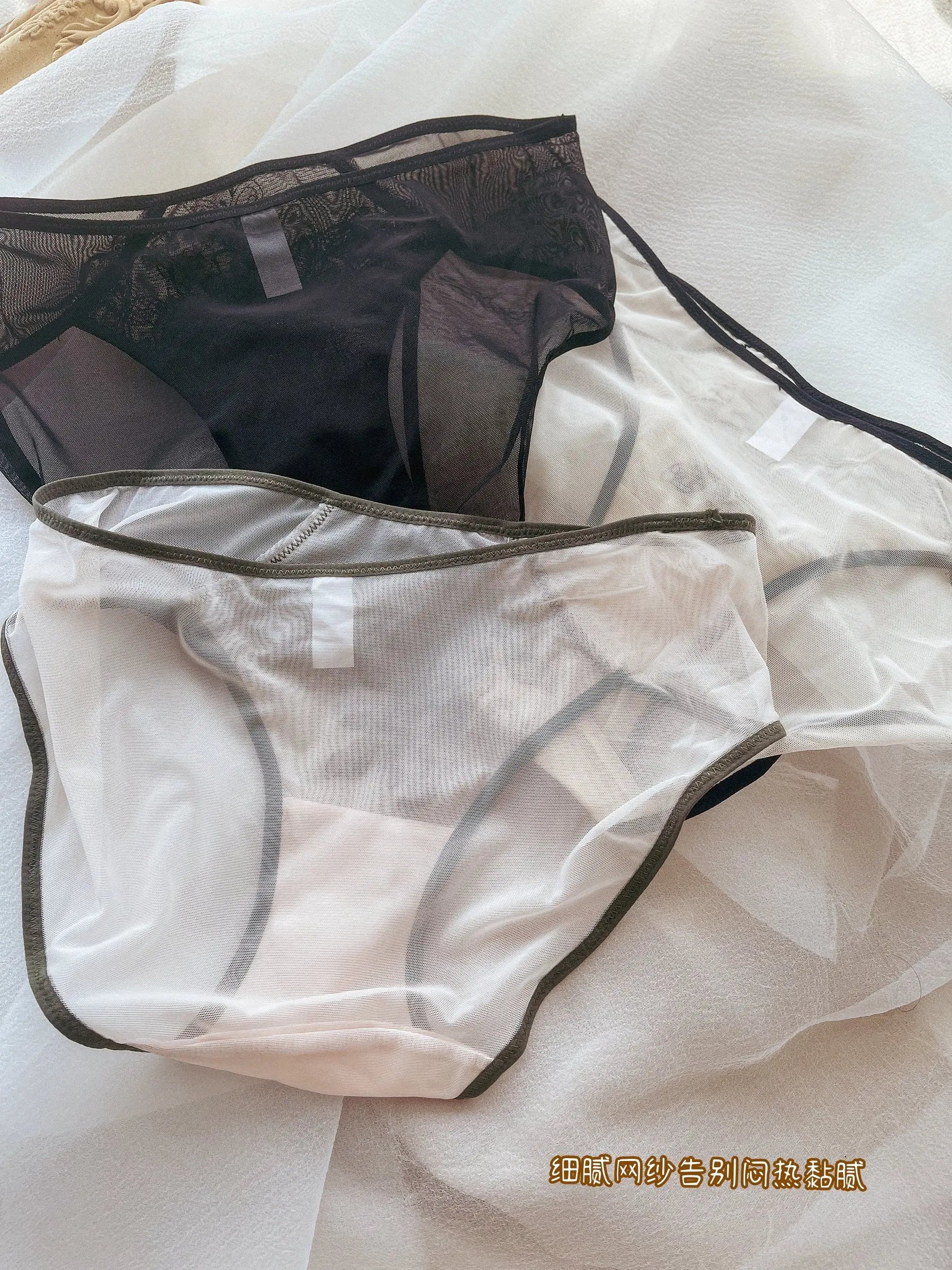 Women's French Style Light Luxury Embroidered Mesh Panties | Sexy Transparent Low-Rise Briefs
