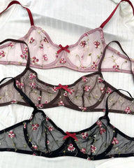 Women's Lingerie Ultra-Thin Breathable Embroidered Lace Sexy Bras Large Size Underwear