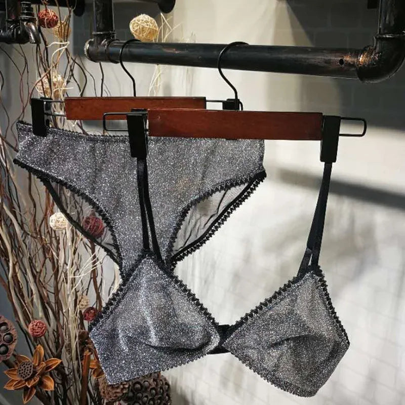 Wriufred Comfortable Bra Sets Temptation Wild Triangle Cup Underwear