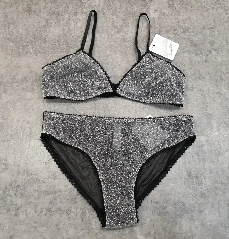 Wriufred Comfortable Bra Sets Temptation Wild Triangle Cup Underwear
