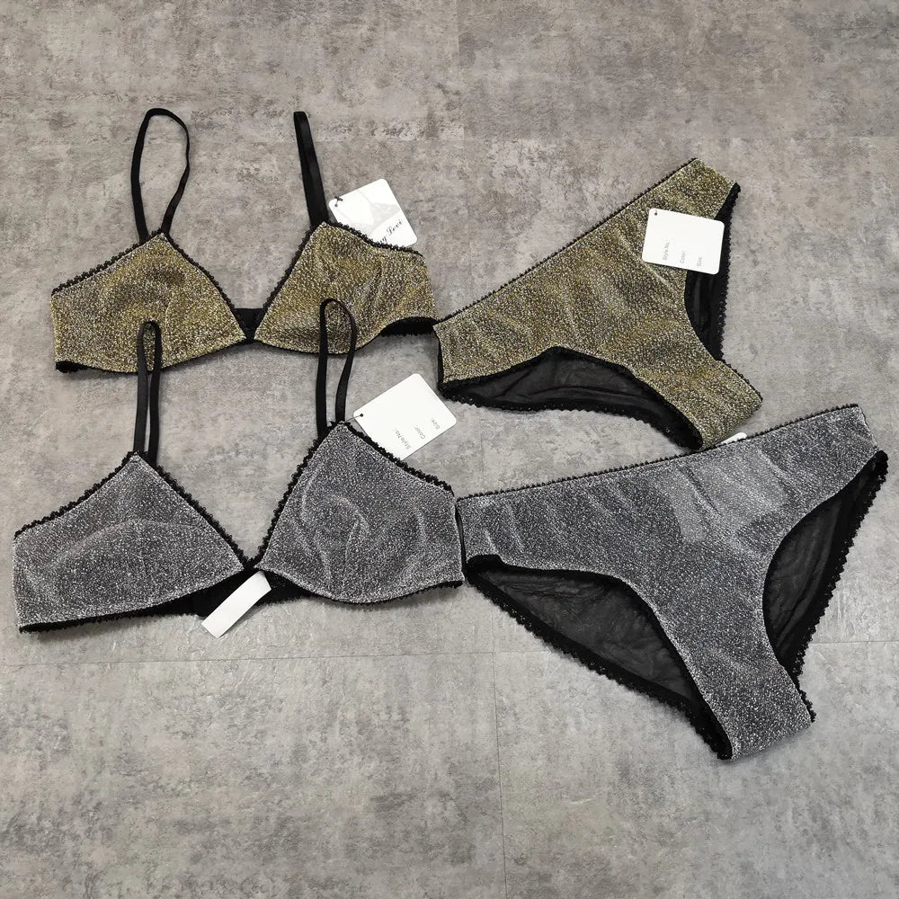 Wriufred Comfortable Bra Sets Temptation Wild Triangle Cup Underwear