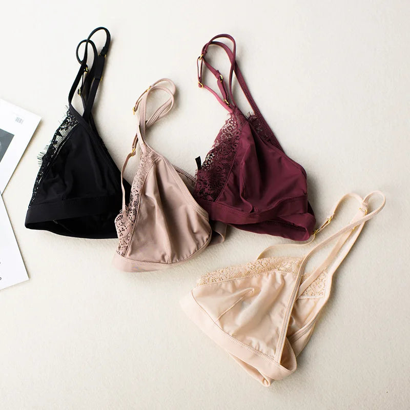 Wriufred Ice silk no trace lingerie Set