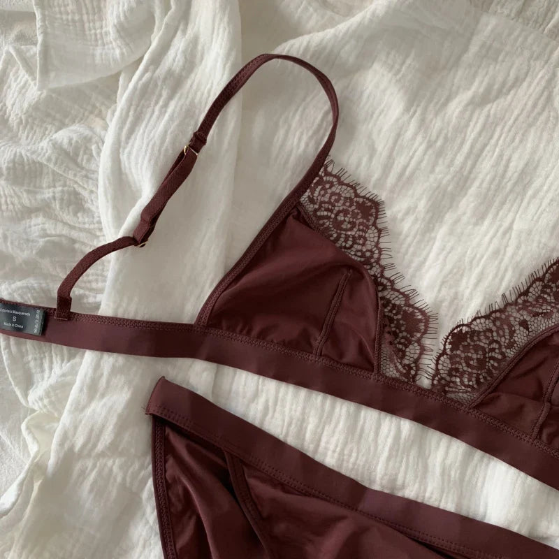 Wriufred Ice silk no trace lingerie Set