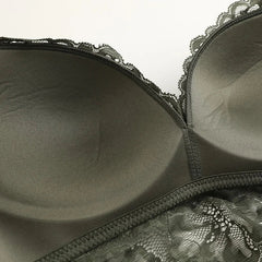 Wriufred Stereotype Gathering Lingerie Sets Lace Adjustable Sexy Bra Set