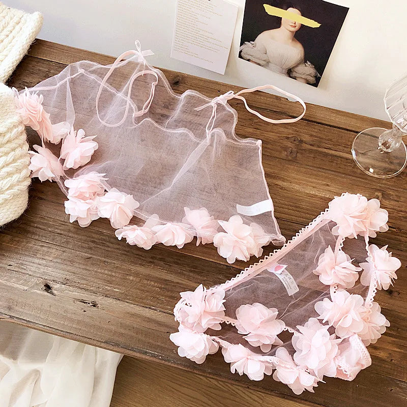 Wriufred sexy petal bud bra Set