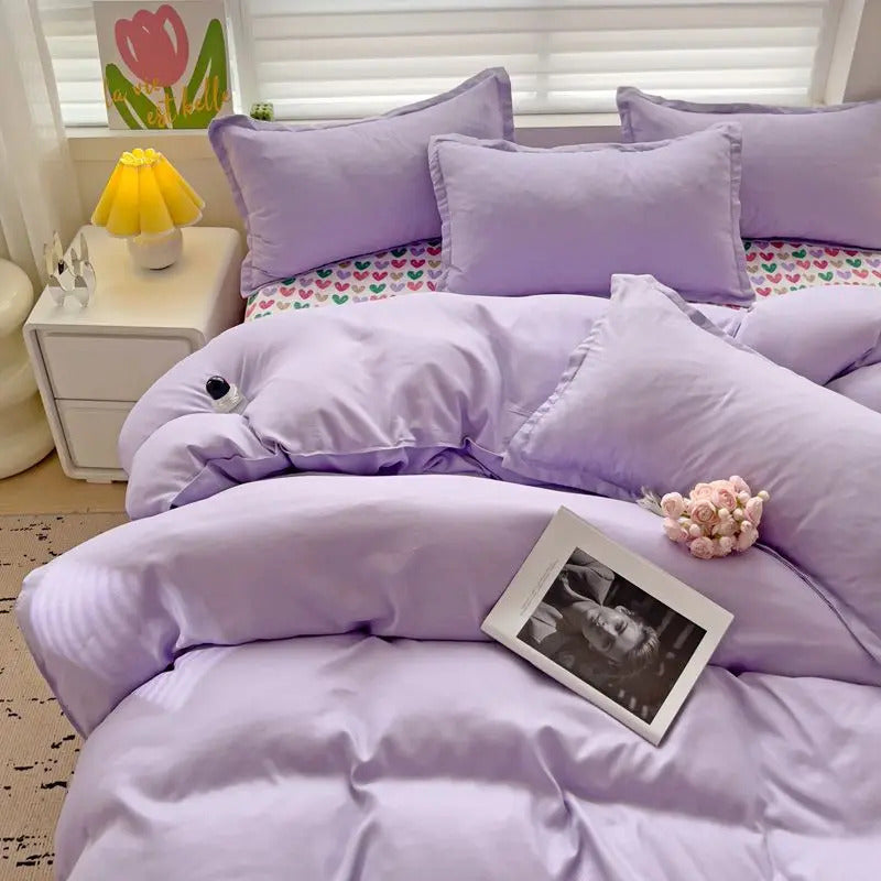 Green Nordic Bedding Set Ins Plaid Girls Boys Double Queen Size Duvet Cover Flat Sheet Pillowcase No Filler Bed Linens
